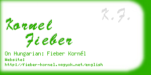 kornel fieber business card
